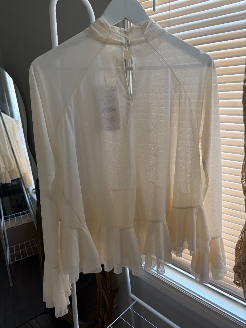 HIGH-NECK RUFFLE TOP - Picture 2 of 3